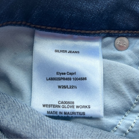 Silver Jeans Co. Elysa Capris Mid Rise Luxe Stretch Dark Wash XS Small 26 - Picture 6 of 8